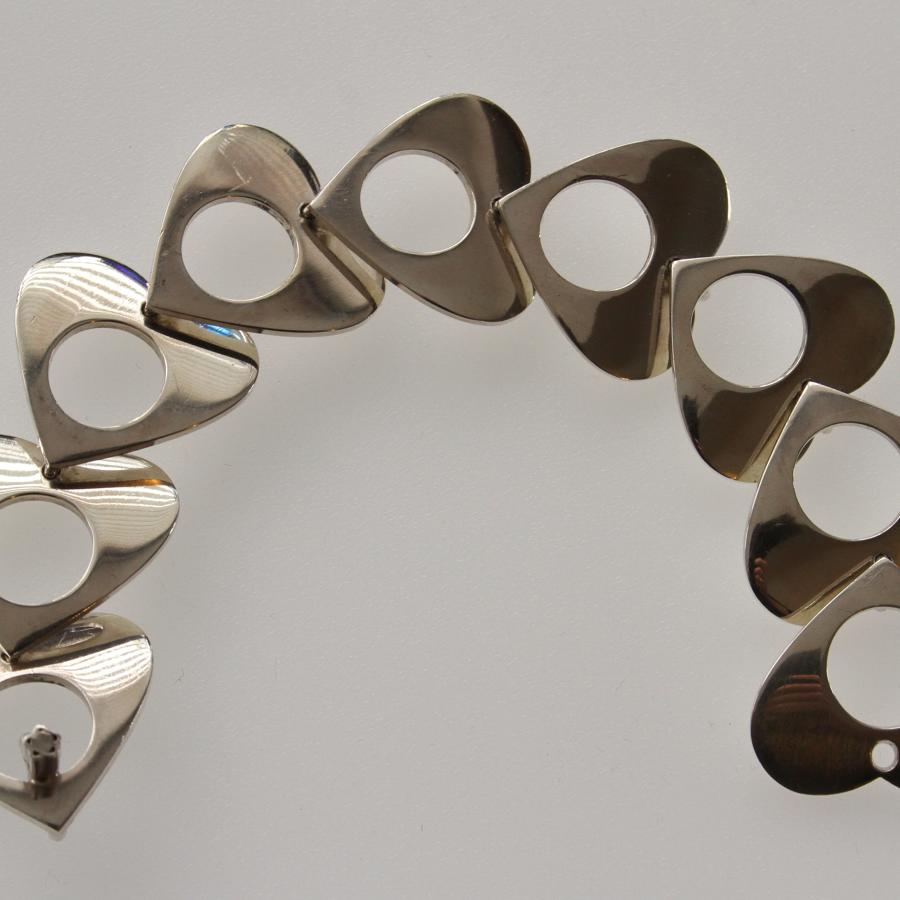 Bent Knudsen Silver Hearts Bracelet, Denmark 1970