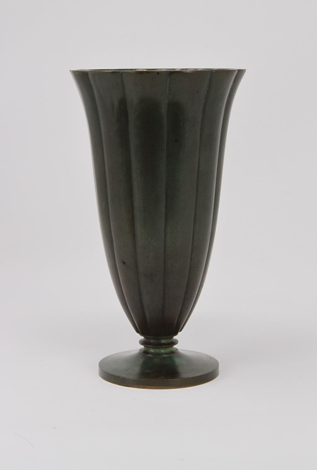 Patinated Bronze Vase Just Andersen GAB Sweden Art Deco 1930s
