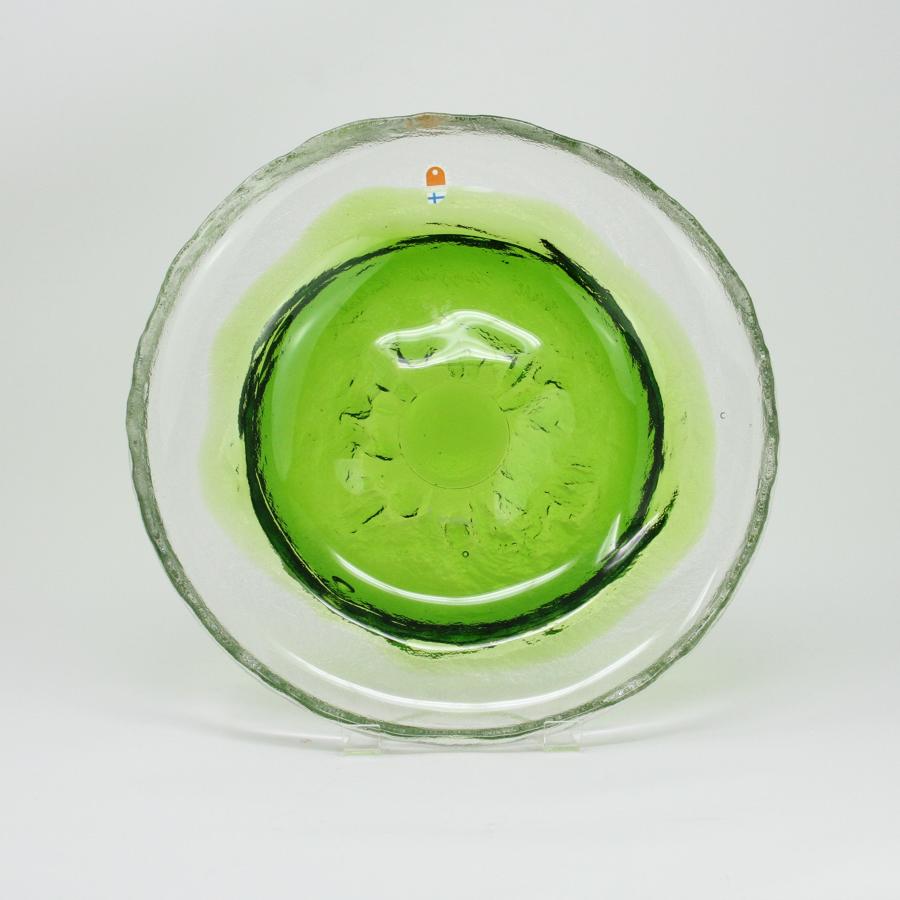 Humppila Green Glass Plate Pertti Santalahti Finland 1970s