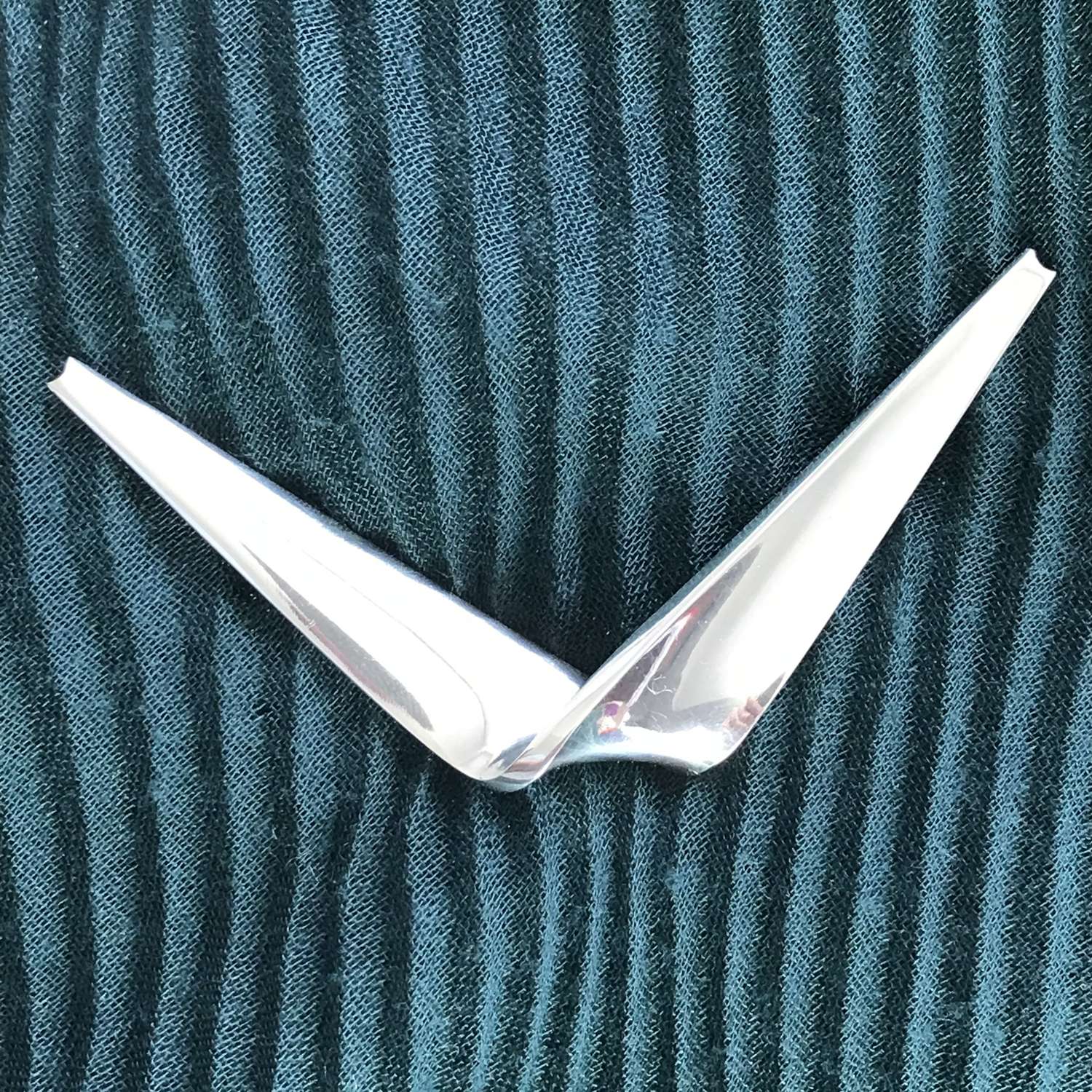 Silver V-shape brooch by Anton Michelson, Denmark 1950s