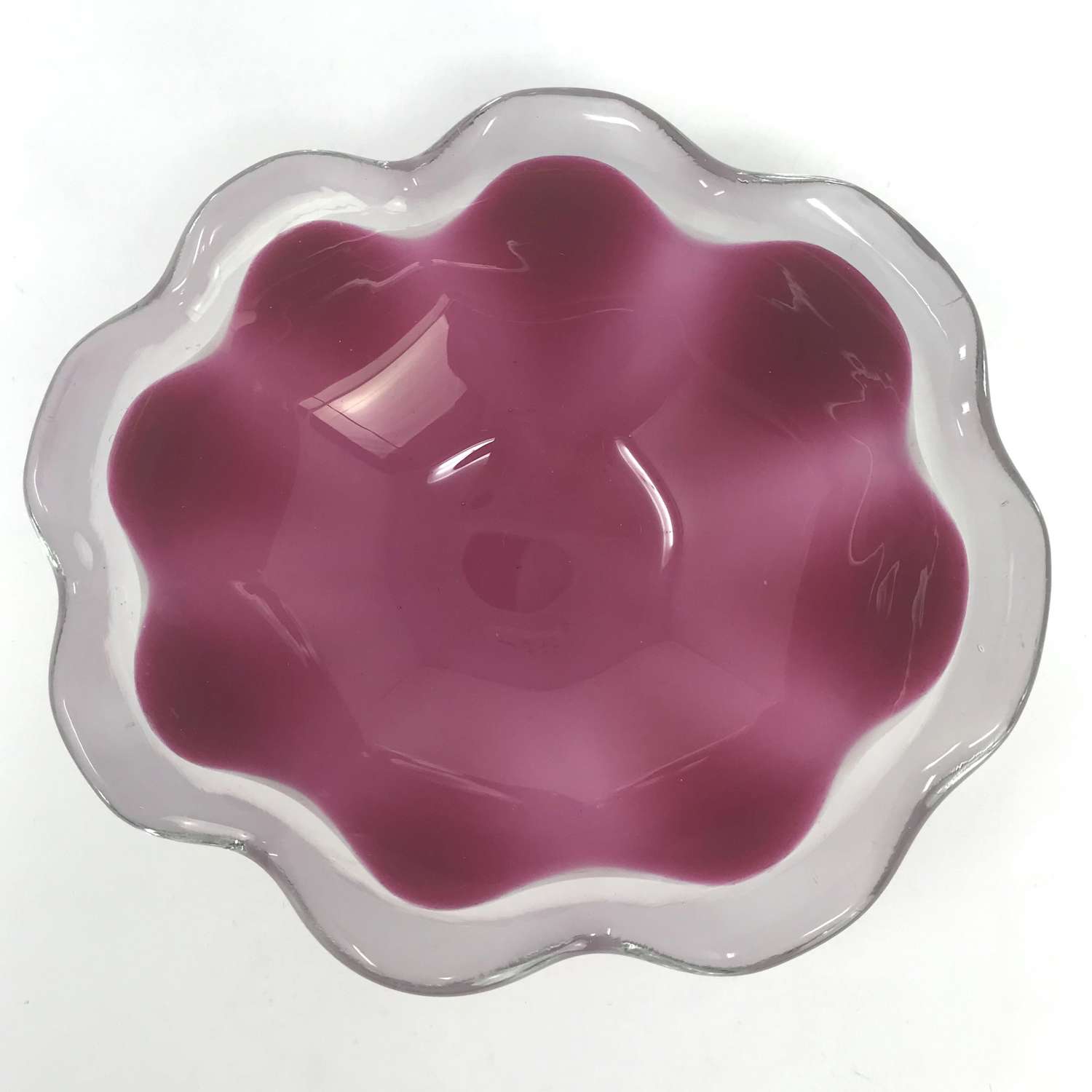 Paul Kedelv pink Coquille bowl, Flygsfors, Sweden 1956