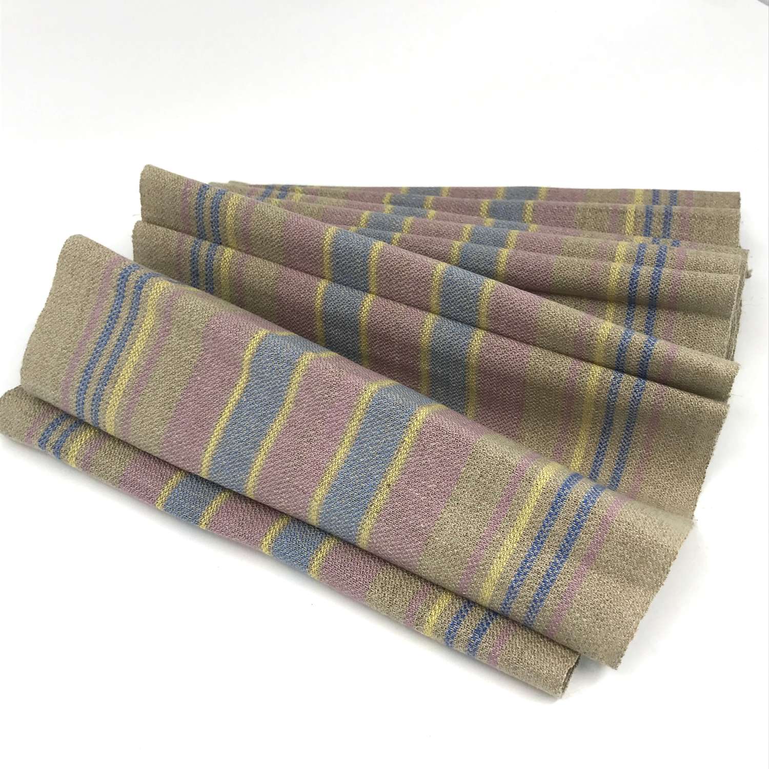 Swedish Handwoven Linen Table Runner Taupe with Stripes