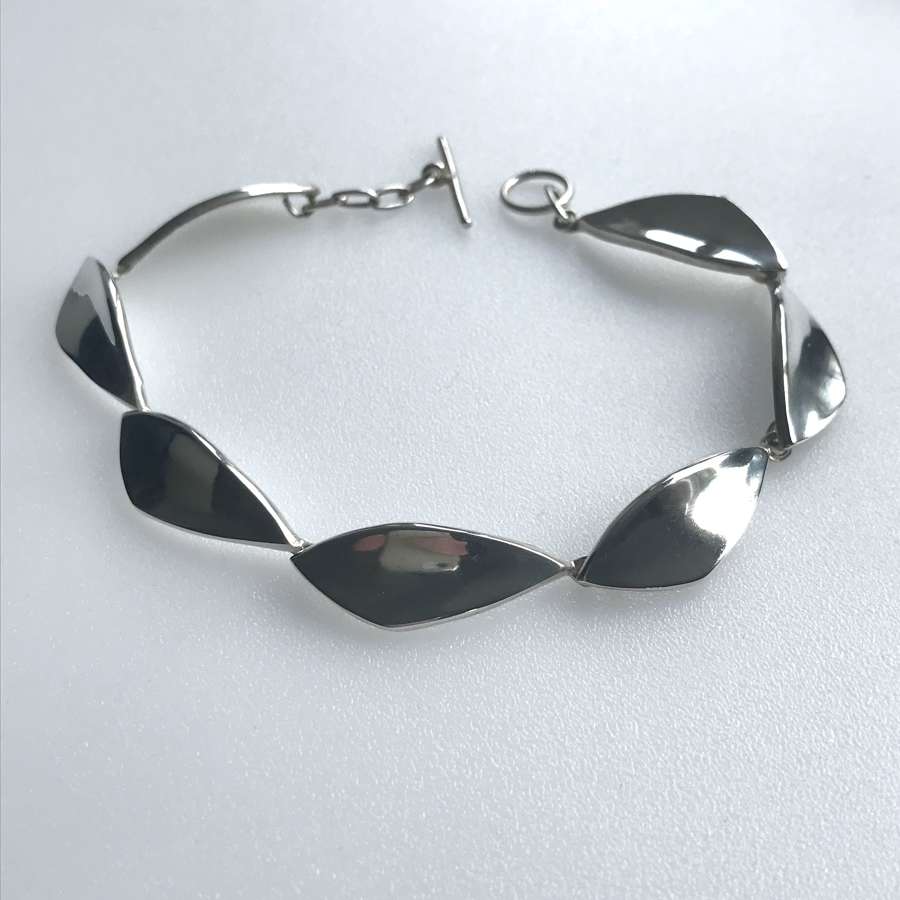 Henning Ulrichsen handmade silver bracelet/ anklet, Denmark c1960s