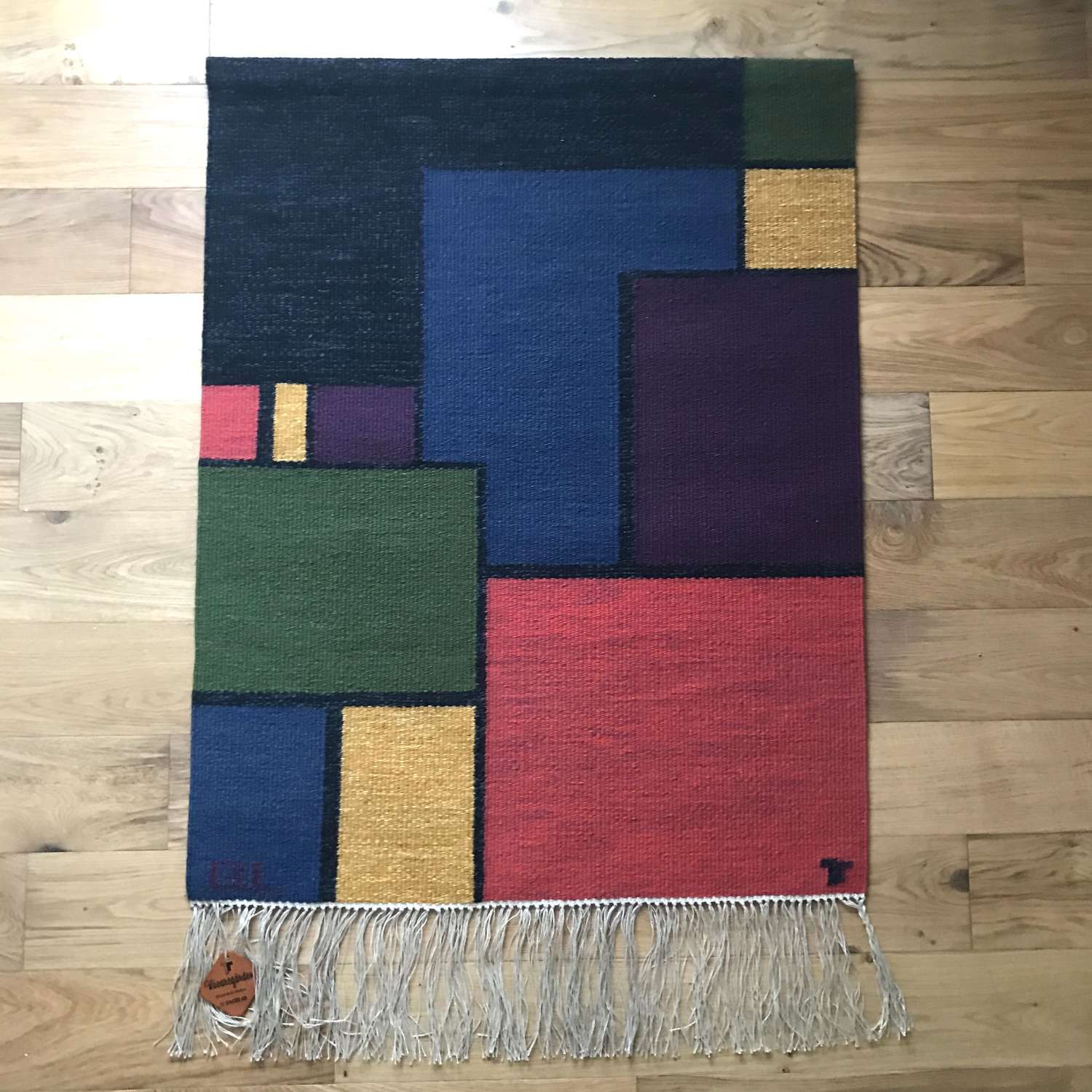 Gertie Lundberg handwoven woollen tapestry Vävaregården Sweden
