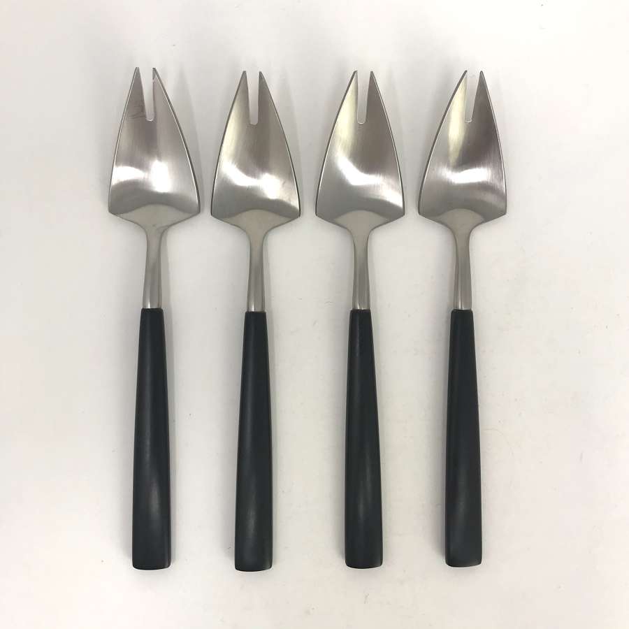 Four Cocktail Serving Forks Pierre Forsell, Gense 1950s