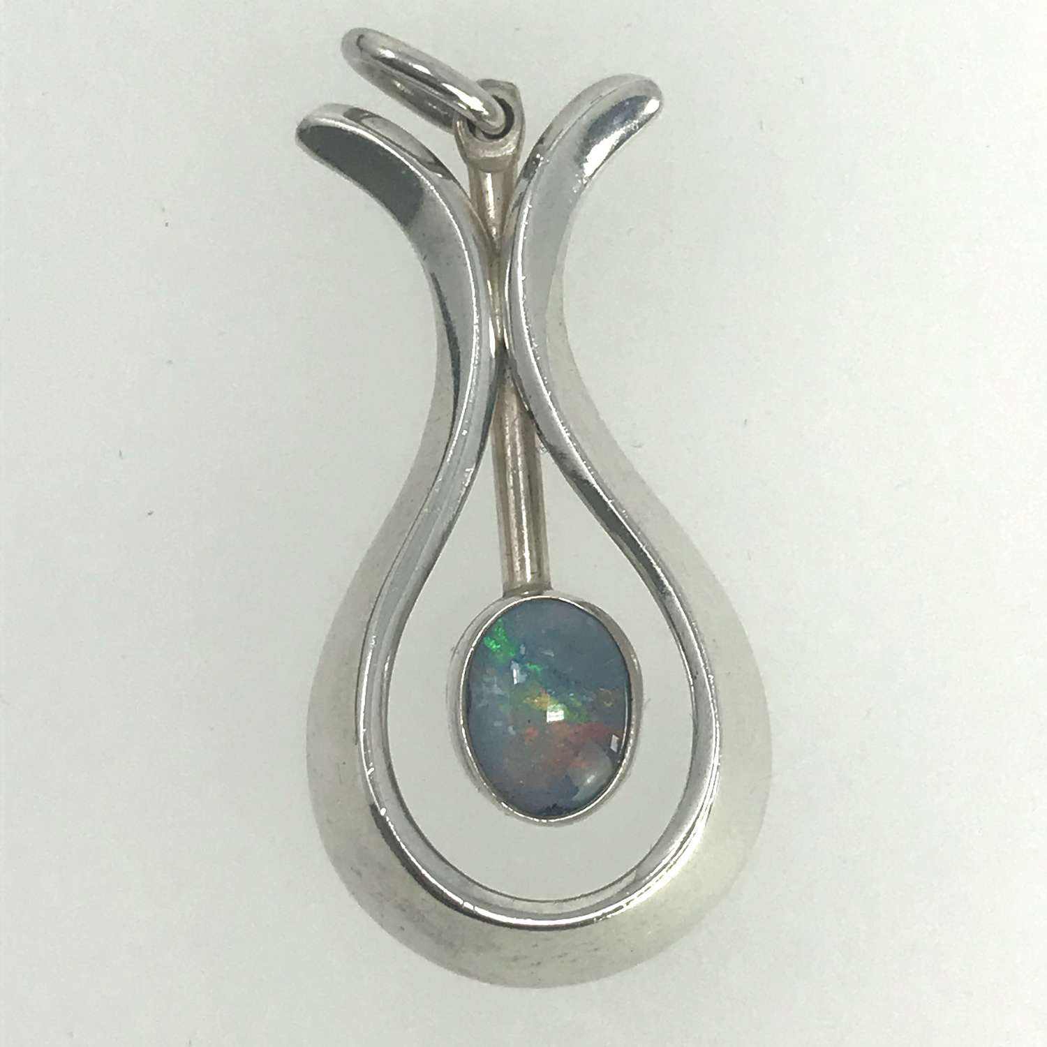 Niels Erik From pendant set with opal, Denmark c1960s