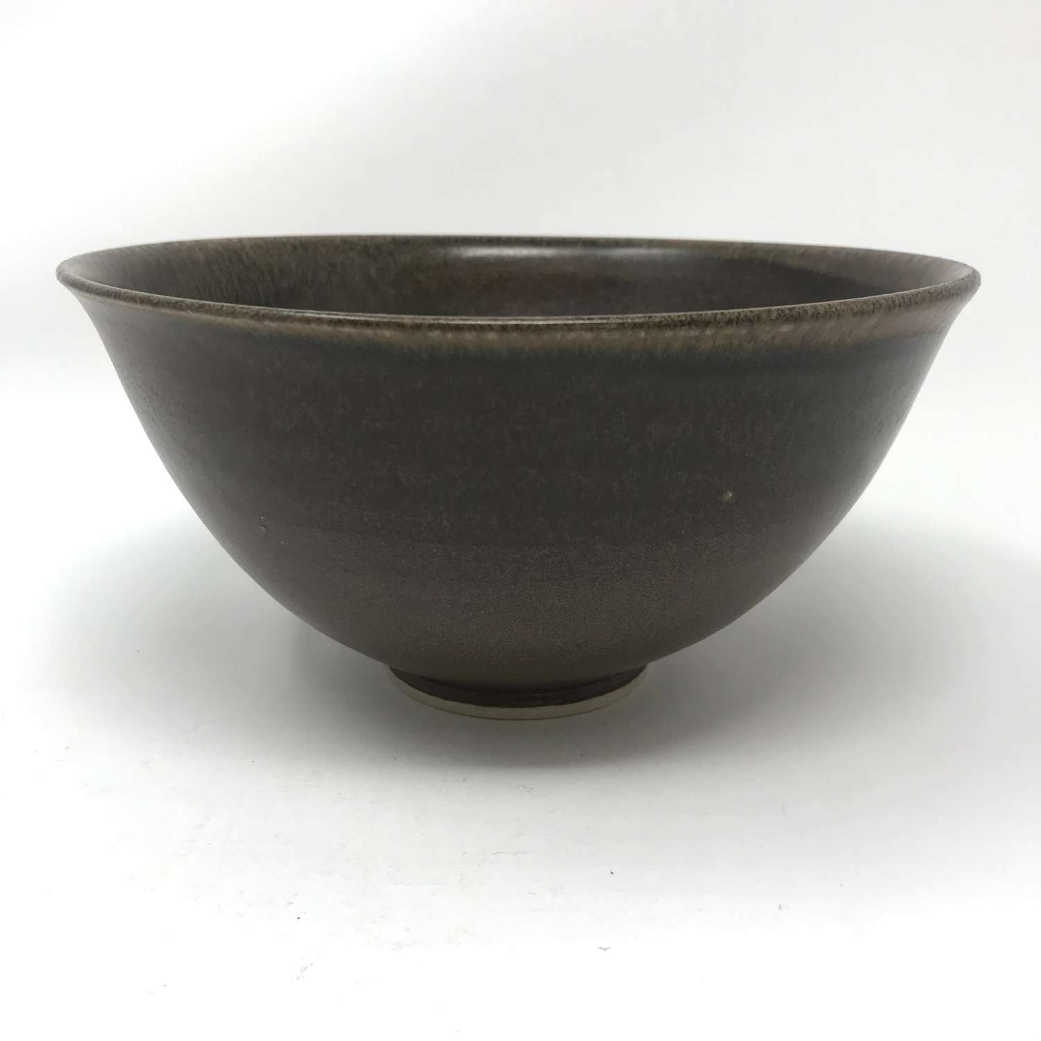 Hoganas hand thrown studio stoneware bowl with brown glaze Sweden 1980