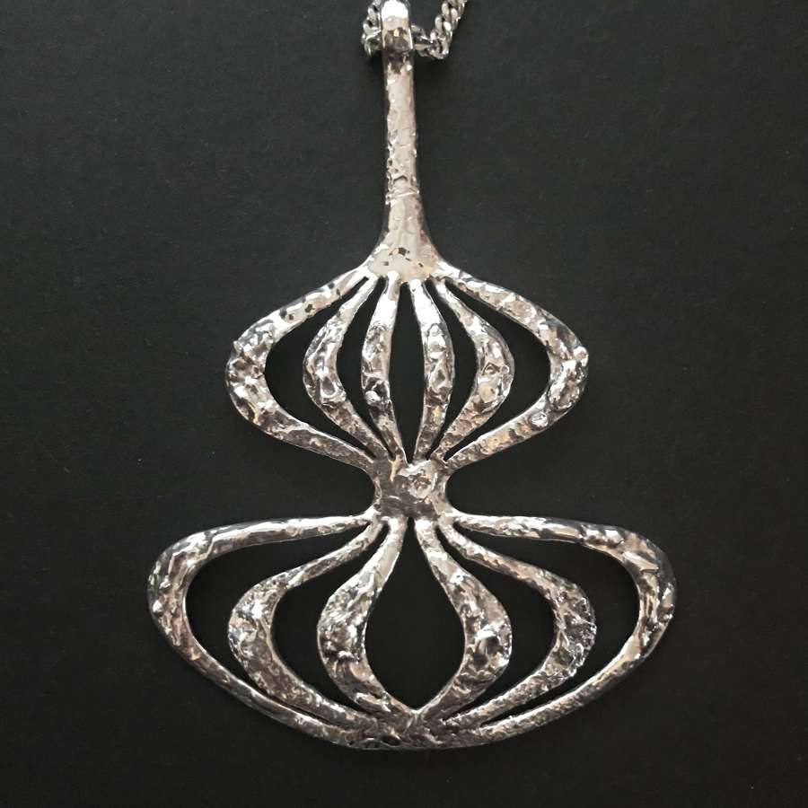 Silver pendant by Theresia Hvorslev for Mema, Lidköping, Sweden 1972
