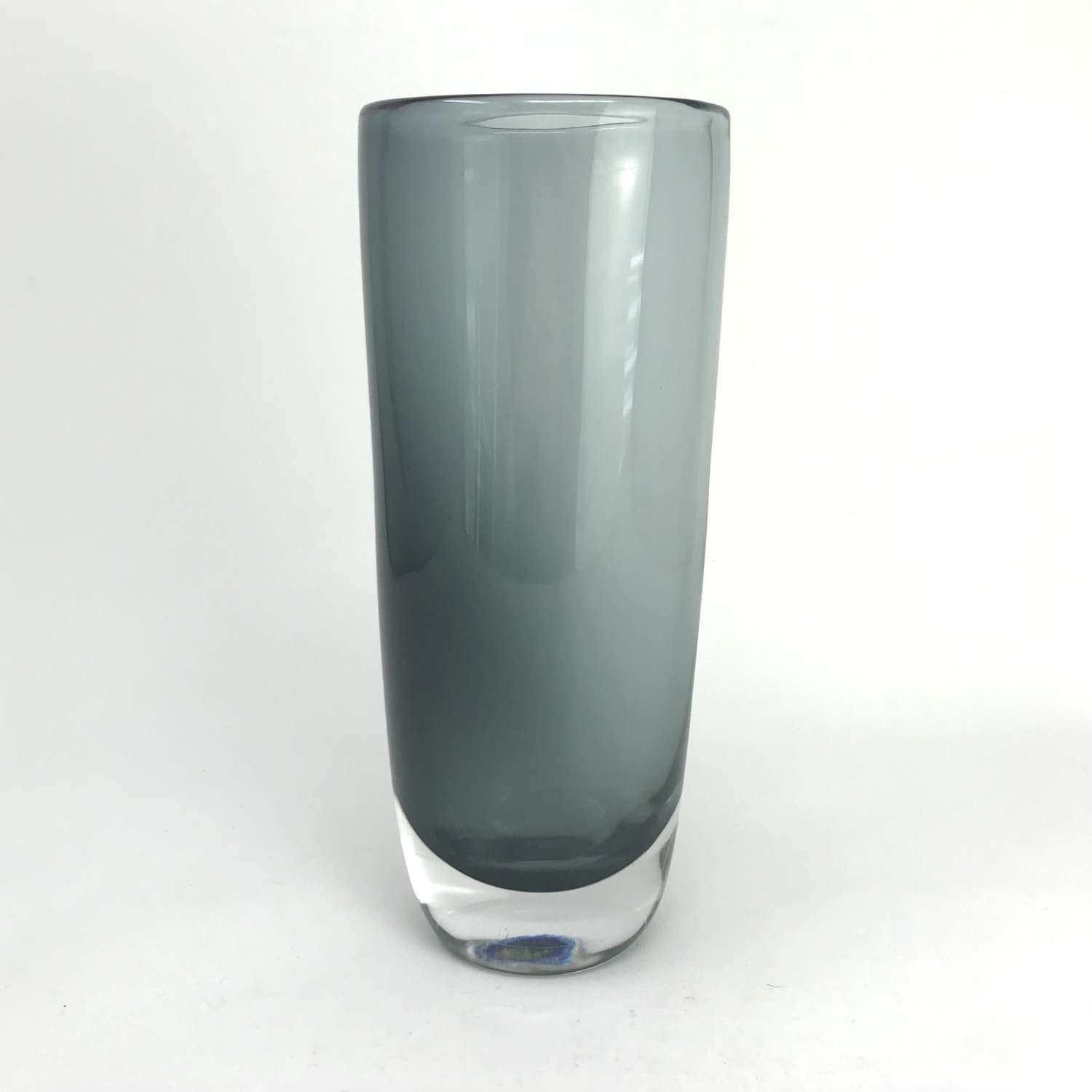 Sven Palmqvist smoky grey glass vase Orrefors Sweden 1950s