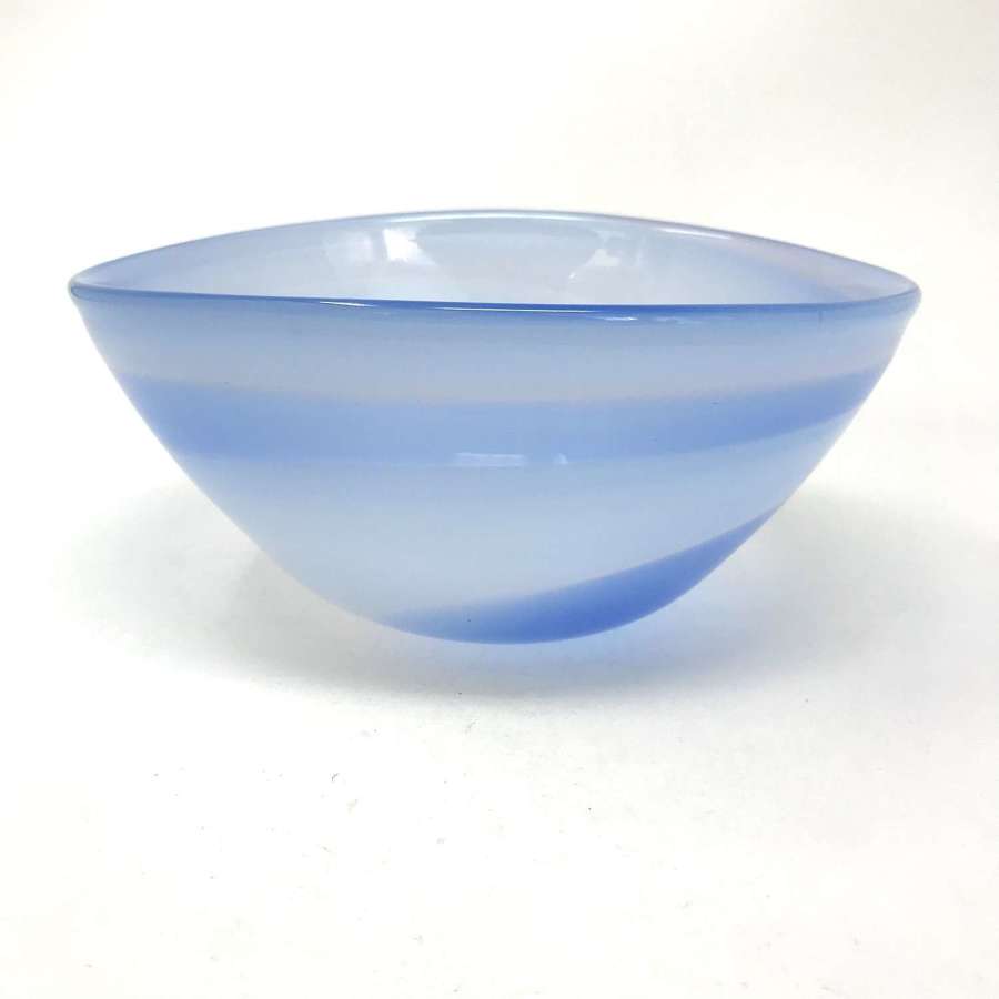 Hanne Dreutler Studio Ahus "Queen" bowl in blue Sweden 1981