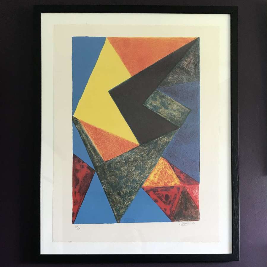 Jean Pons Abstract lithograph in many colours France 1950