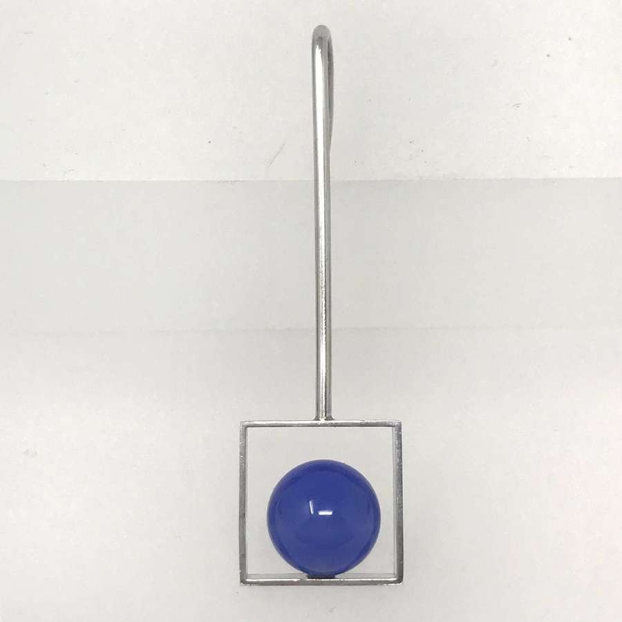 Arne Johansen modernist pendant with blue ball, Denmark c1960s