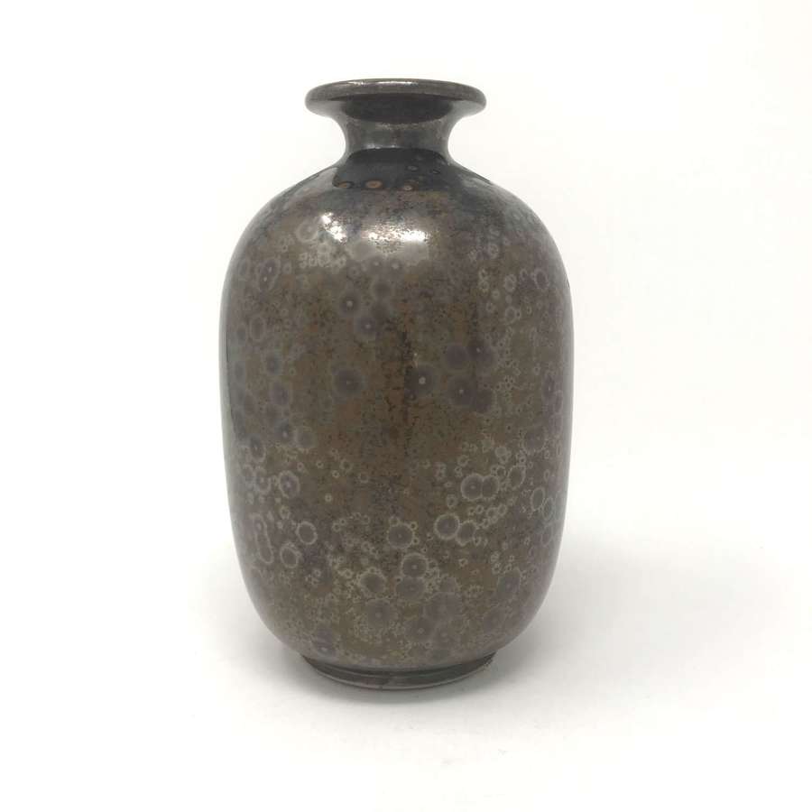 Kjell Bolinder unique stoneware vase with Manganese Glaze 1992 Sweden