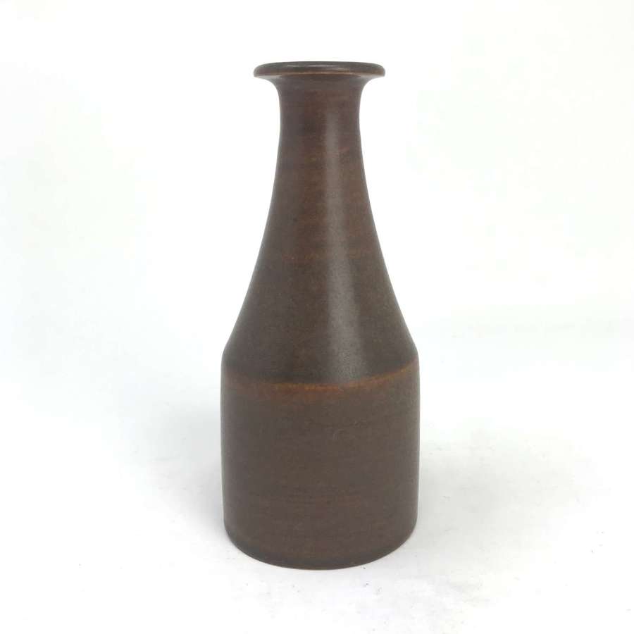 Erich and Ingrid Triller Tobo brown stoneware vase Sweden 1940s