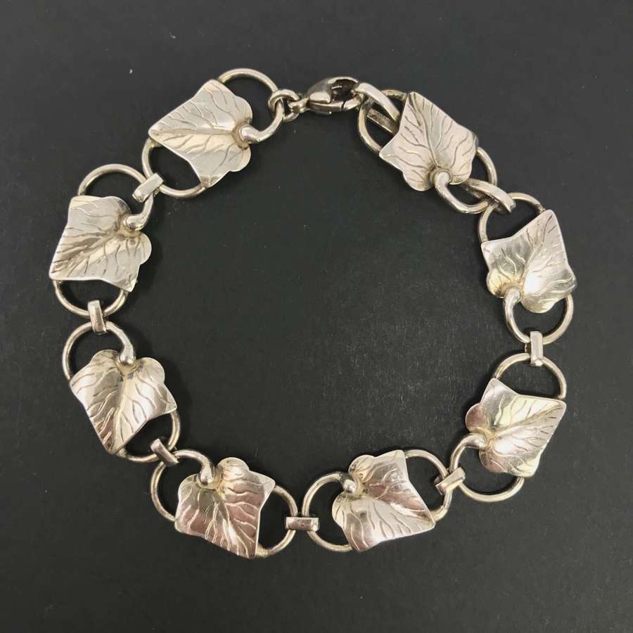 Silver ivy leaf design bracelet, Arvo Saarela, Sweden 1955