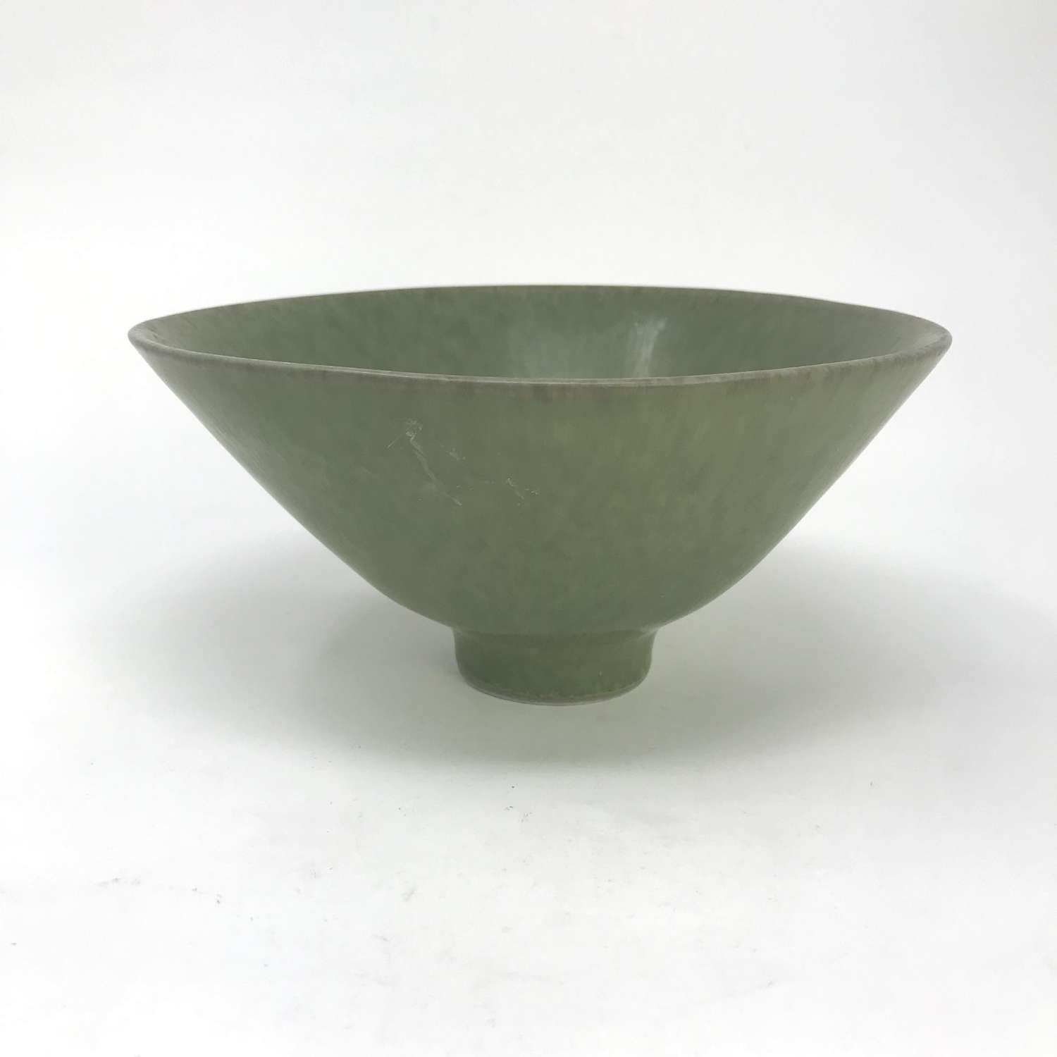 Carl-Harry Stålhane green stoneware bowl SHX Rörstrand Sweden 1950s