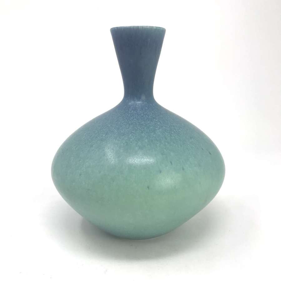 Sven Wejsfelt unique blue stoneware vase Gustavsberg Sweden 1998