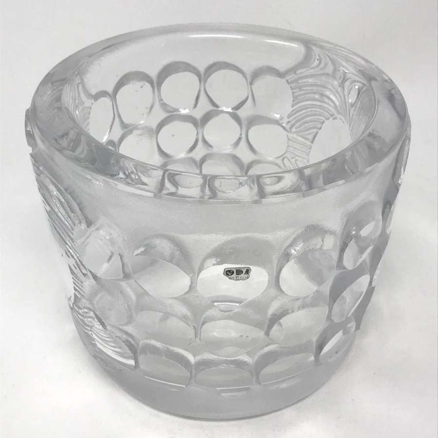 Bertil Vallien Cut glass bowl Afors Sweden c1970s