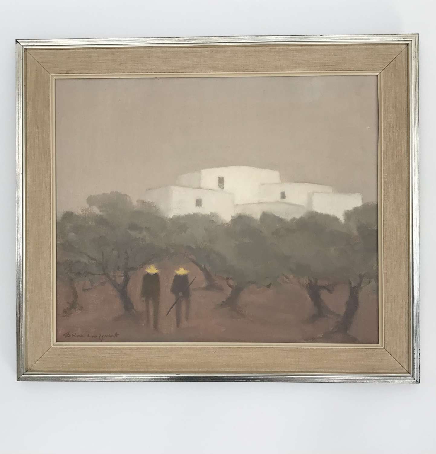 Fabian Lundqvist, Two men in olive grove. Oil on canvas, Sweden