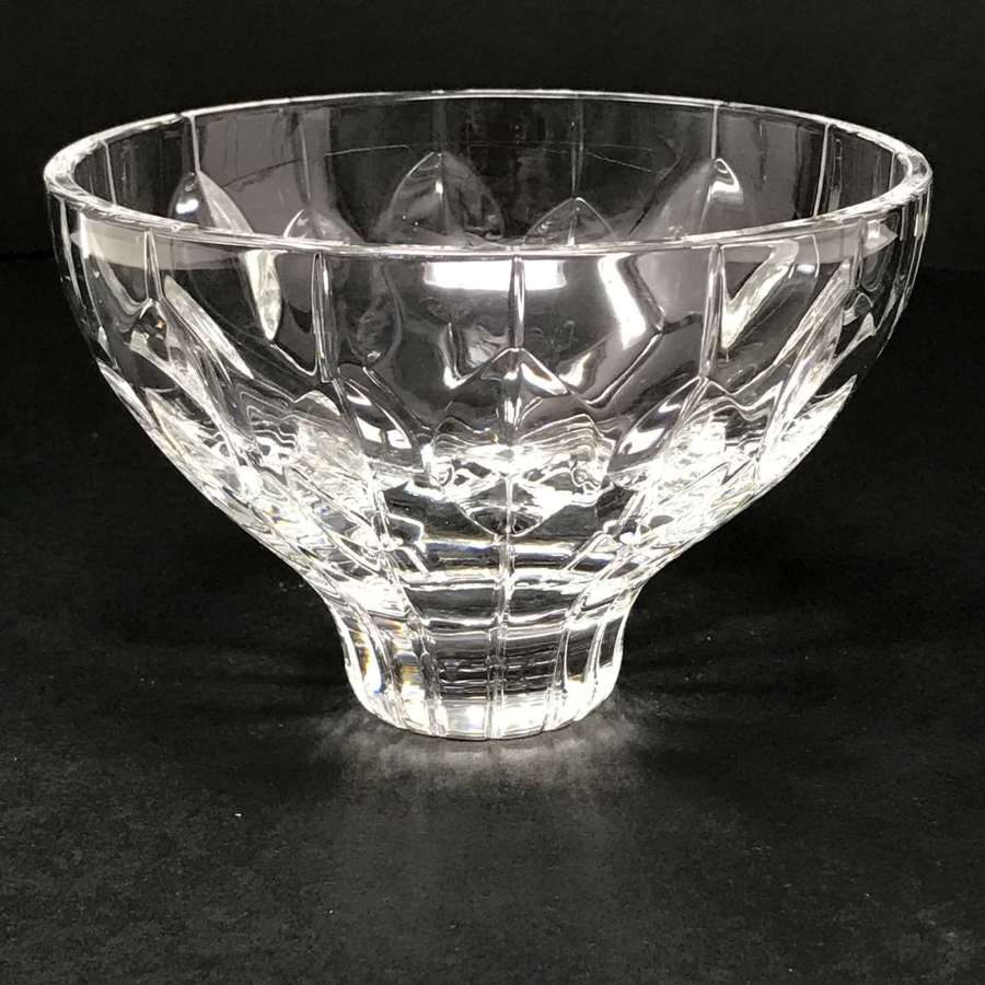 Stuart Crystal cut glass Prism bowl by John Luxton 1960s