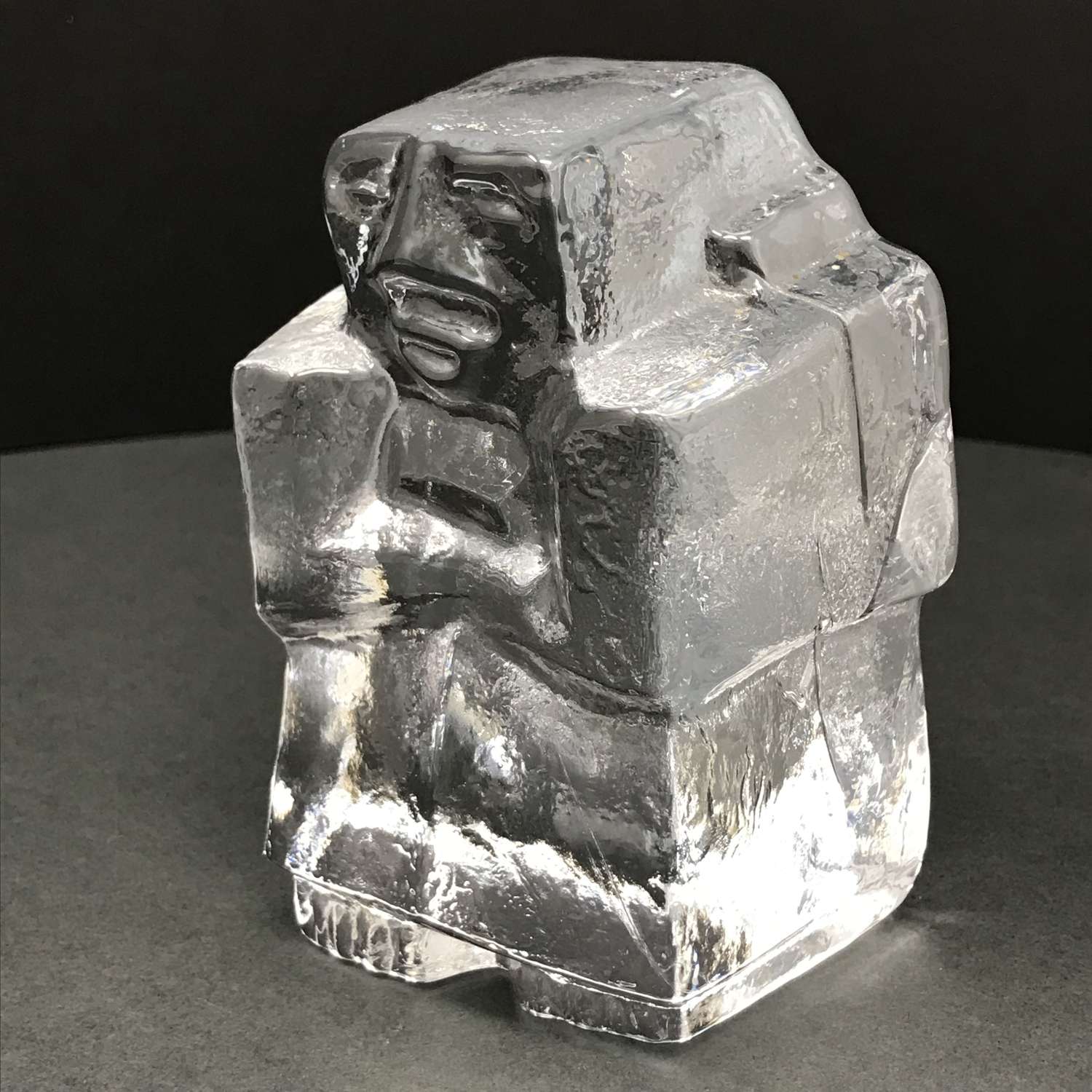 Erik Hoglund Ice Man glass sculpture Boda Sweden 1960s