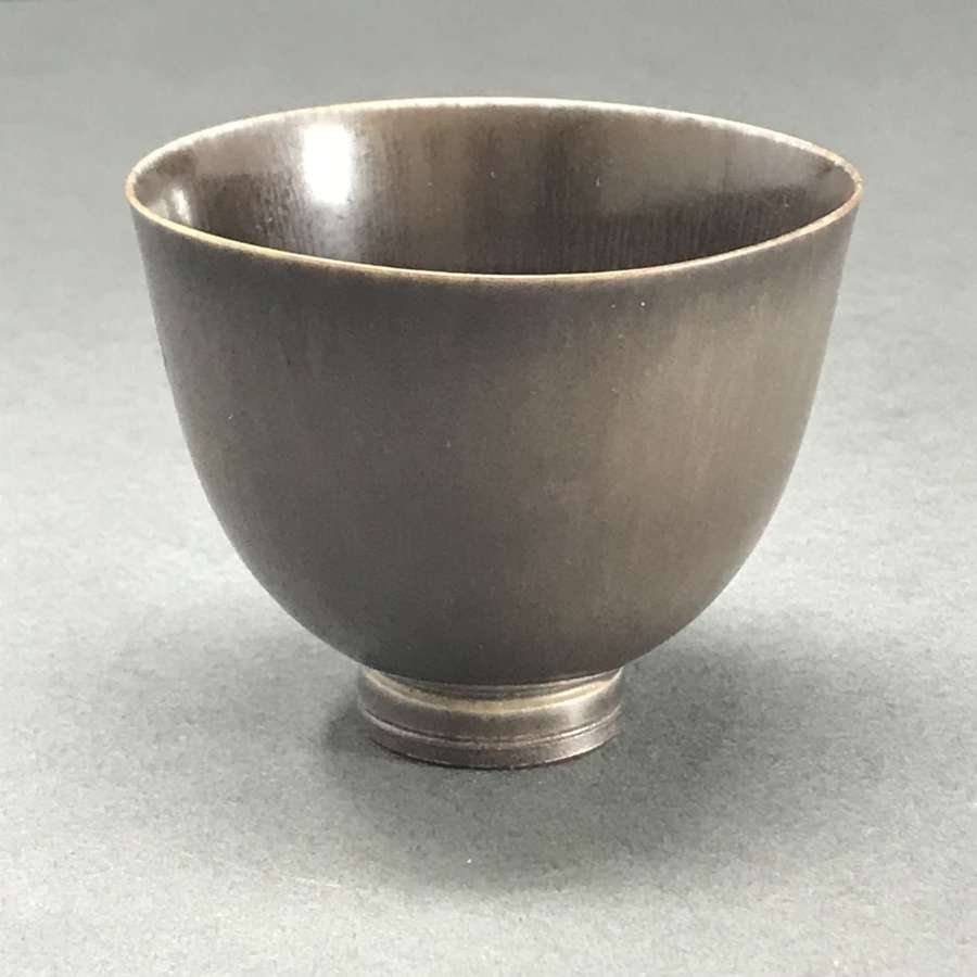 Berndt Friberg small brown stoneware bowl Gustavsberg Sweden