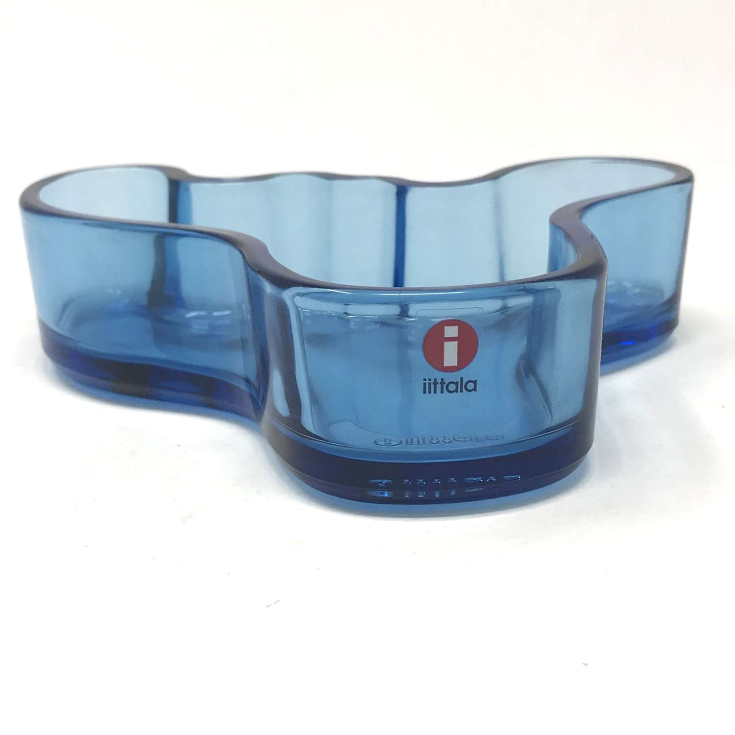 Alvar Aalto Savoy miniature shallow blue glass dish, Finland