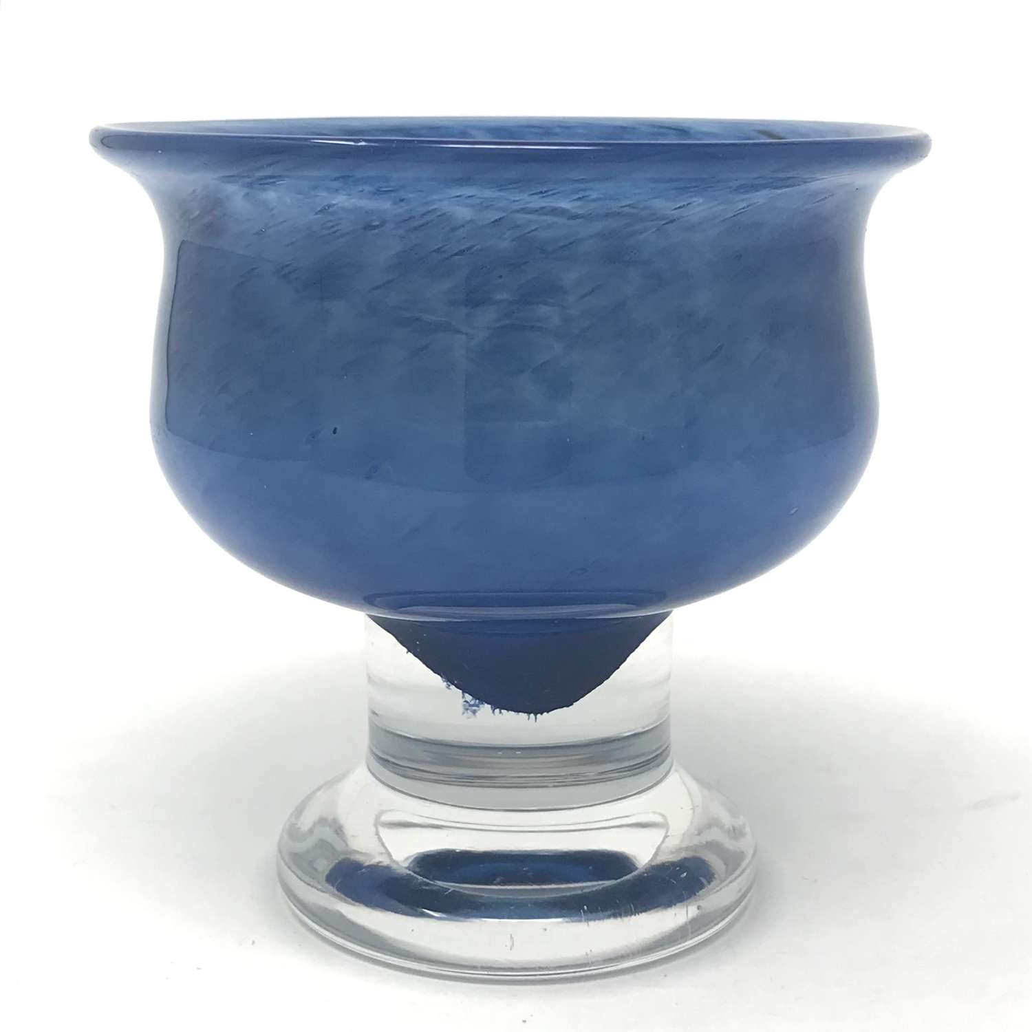Bertil Vallien small blue footed bowl, Boda Åfors Sweden