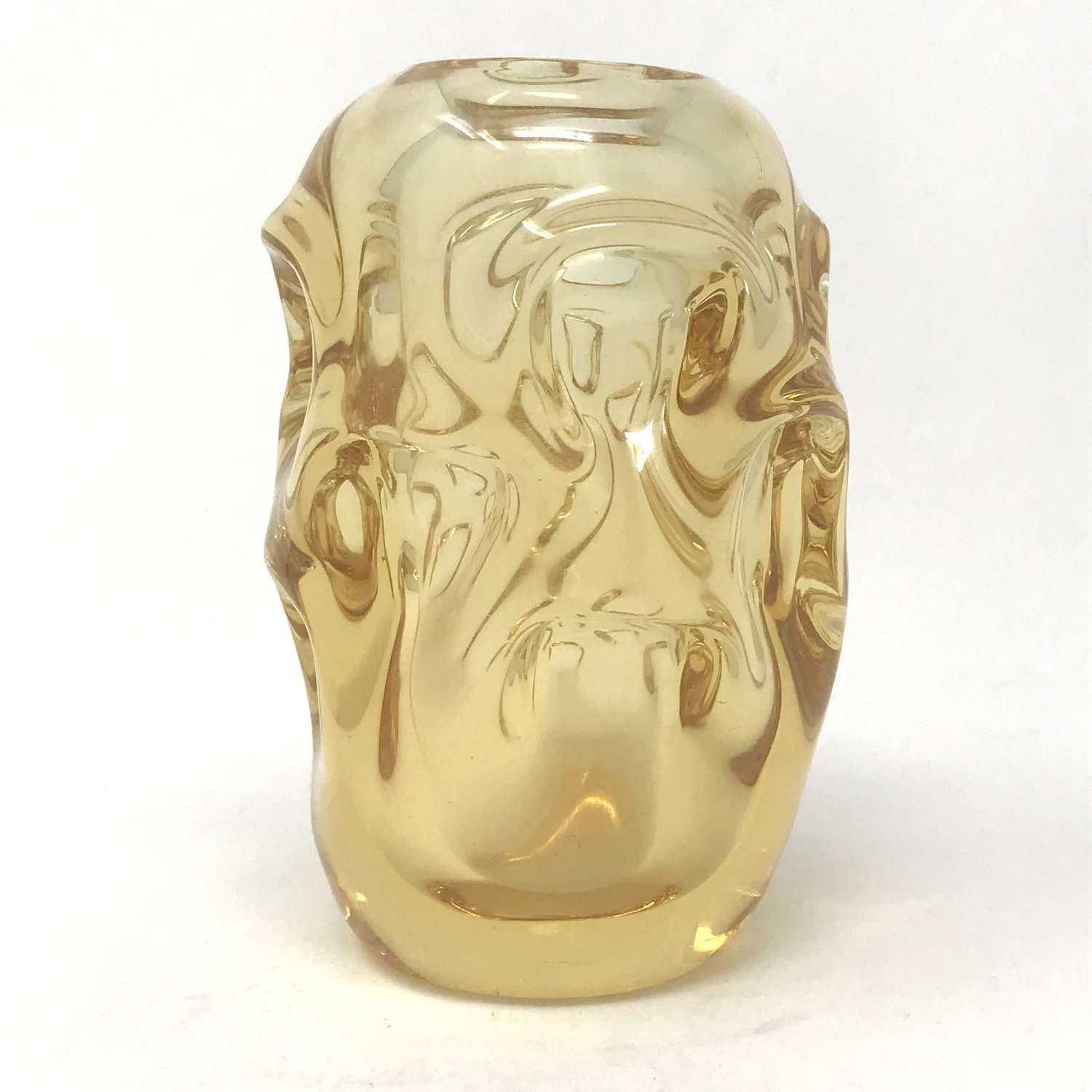 Börne Augustsson Aseda light amber glass vase Sweden 1948