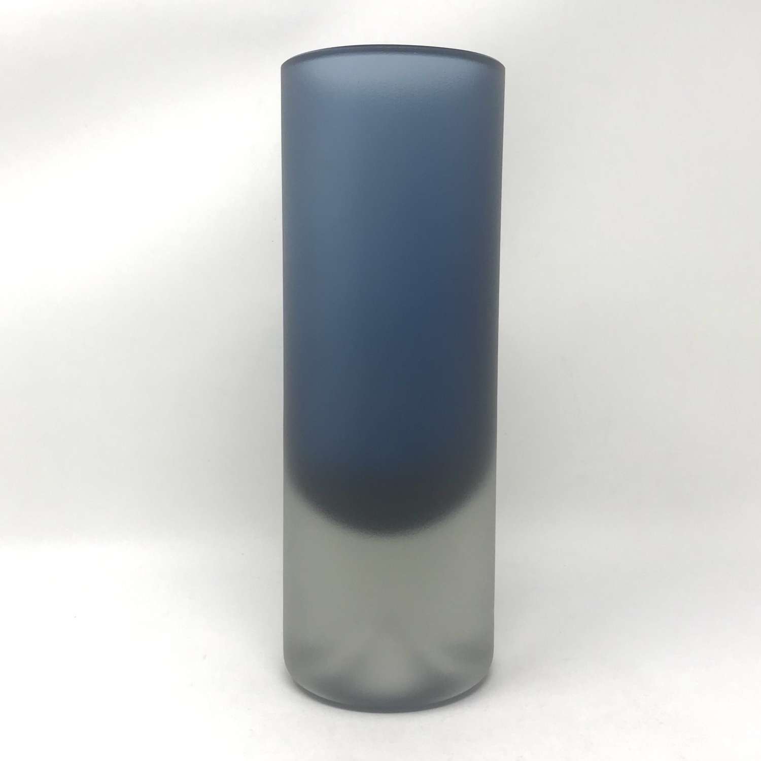 Erikki Vensanto frosted blue glass vase, Finland 1960s