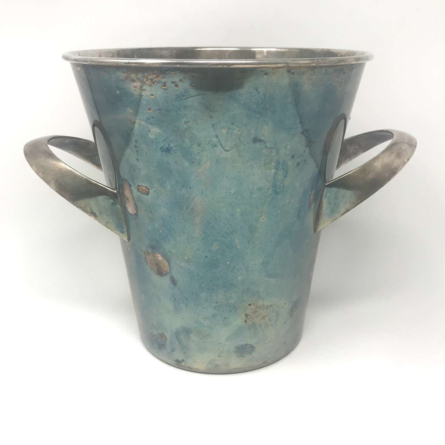 Kurt Mayer WMF silver plated champagne cooler with blue patina 1950s