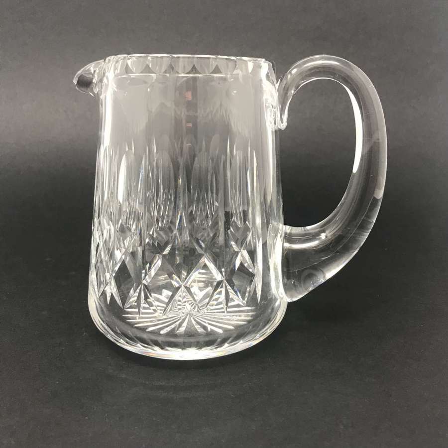 Thomas Webb diamond cut glass jug c1960s