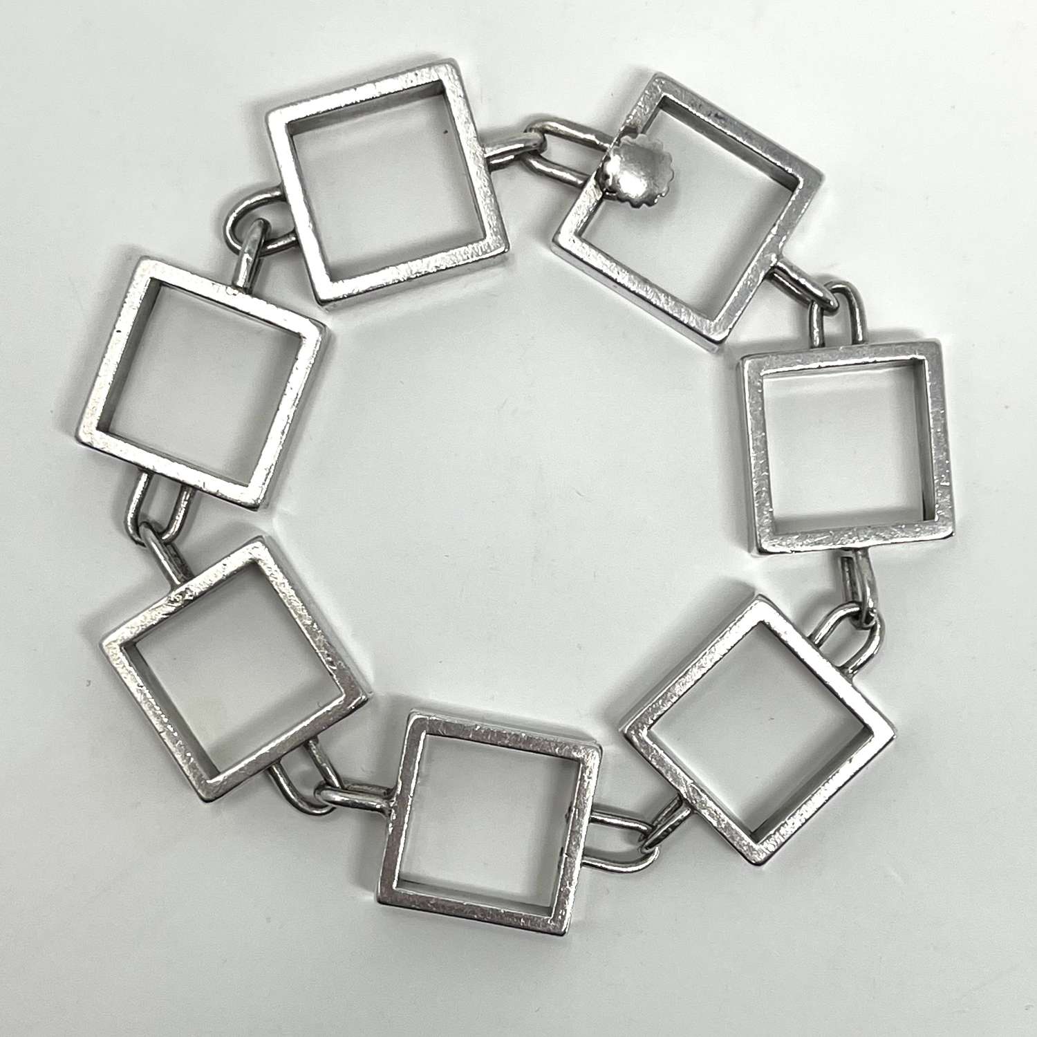 Hans Hansen silver squares bracelet, Denmark 1960s