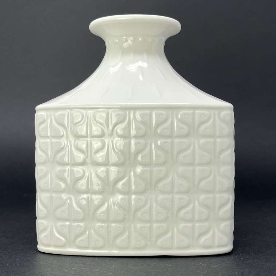 Gunnar Nylund white Ceramic Domino Vase Rorstrand Sweden 1960s