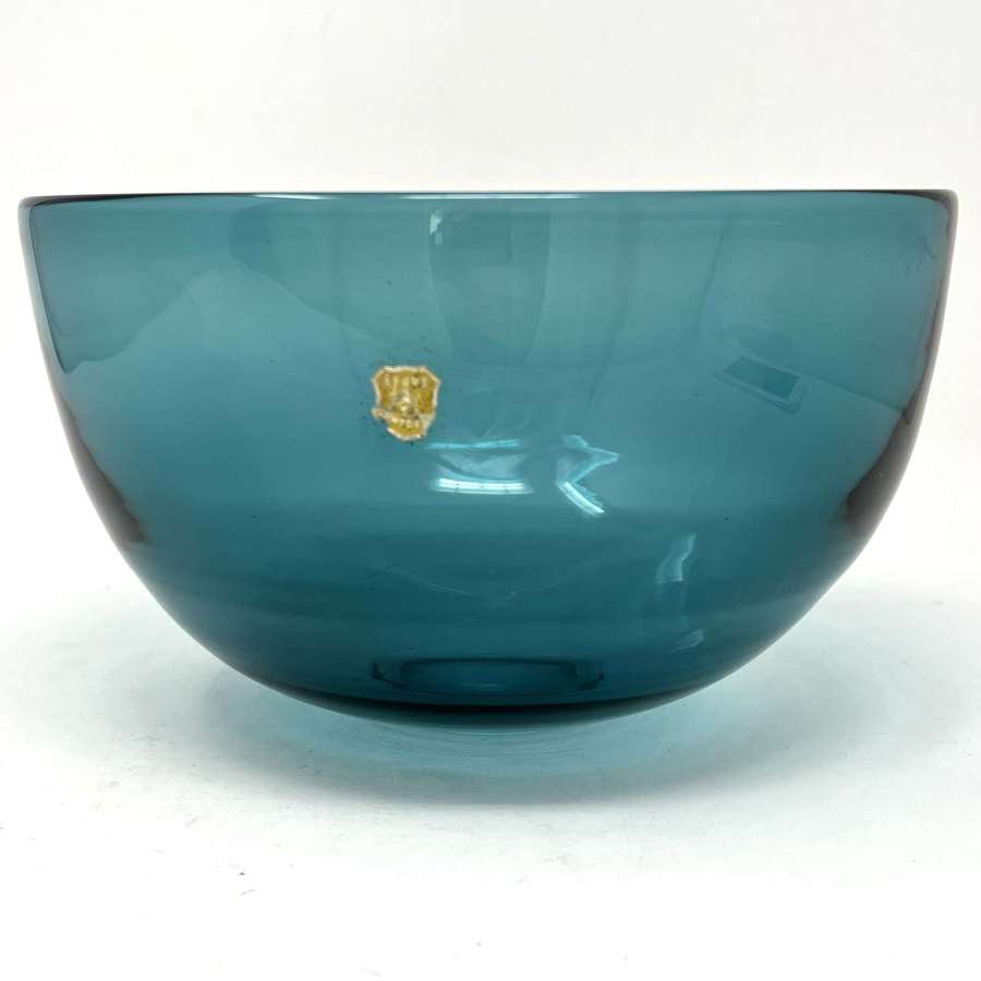 Afors Aquamarine glass bowl Sweden 1950s