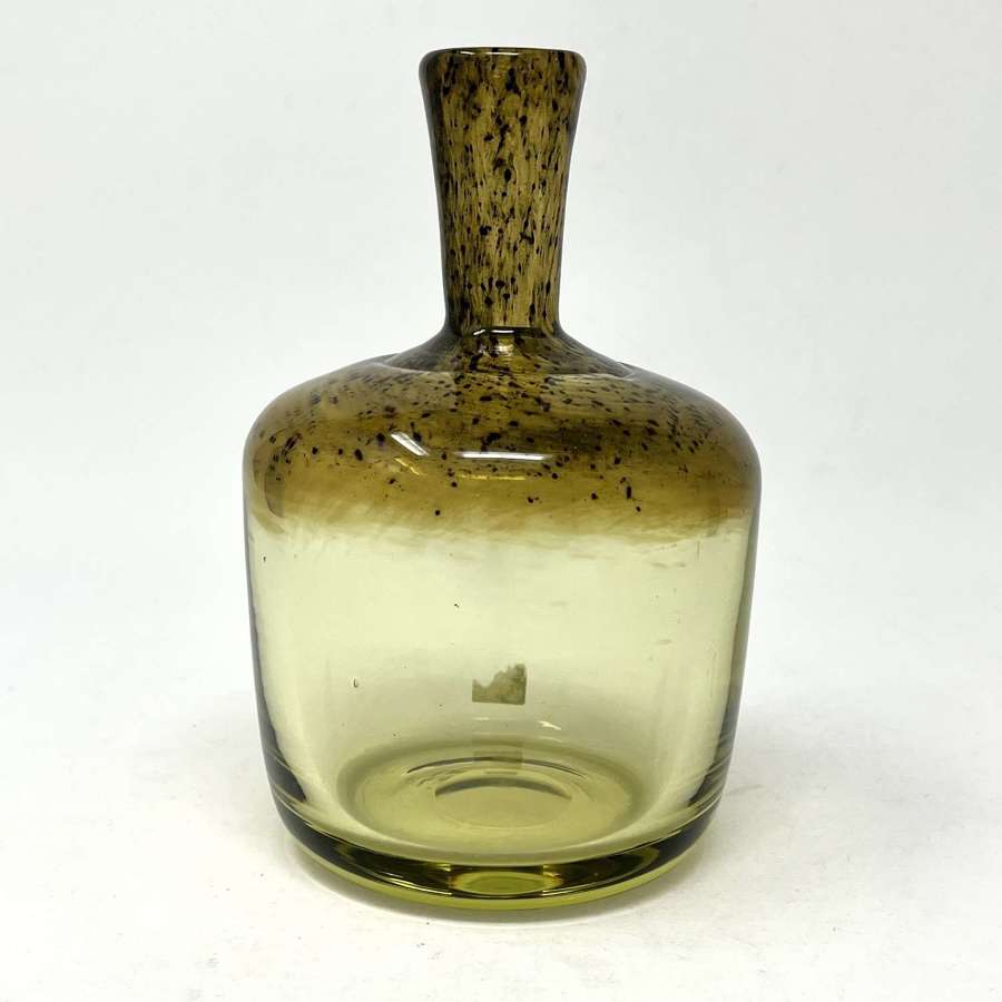 Gunner Ander Cascade amber glass vase Lindshammar Sweden 1960s
