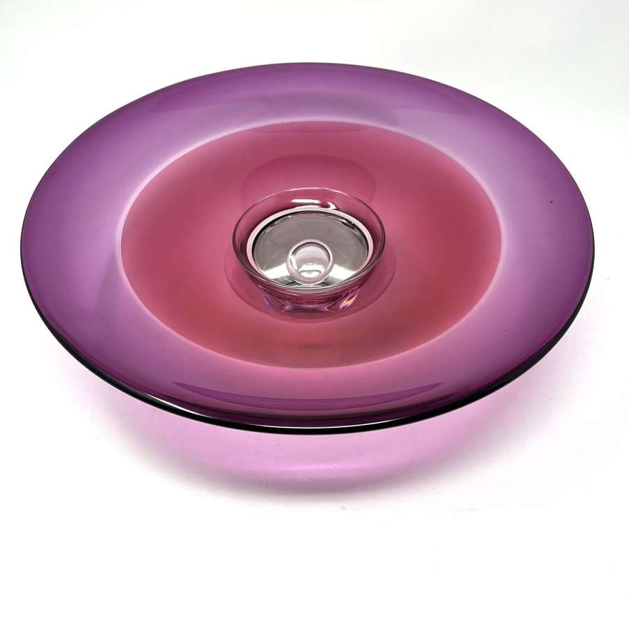 Leonard DiNardo pink glass bowl Nova II USA 1990s