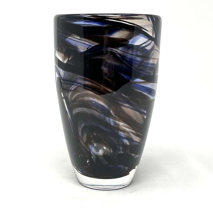 Geoffrey Baxter streaky purple glass vase Whitefriars 1970s