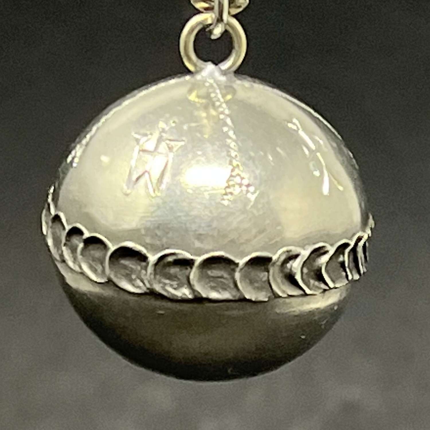 Handmade Sami 'magic ball' pewter pendant