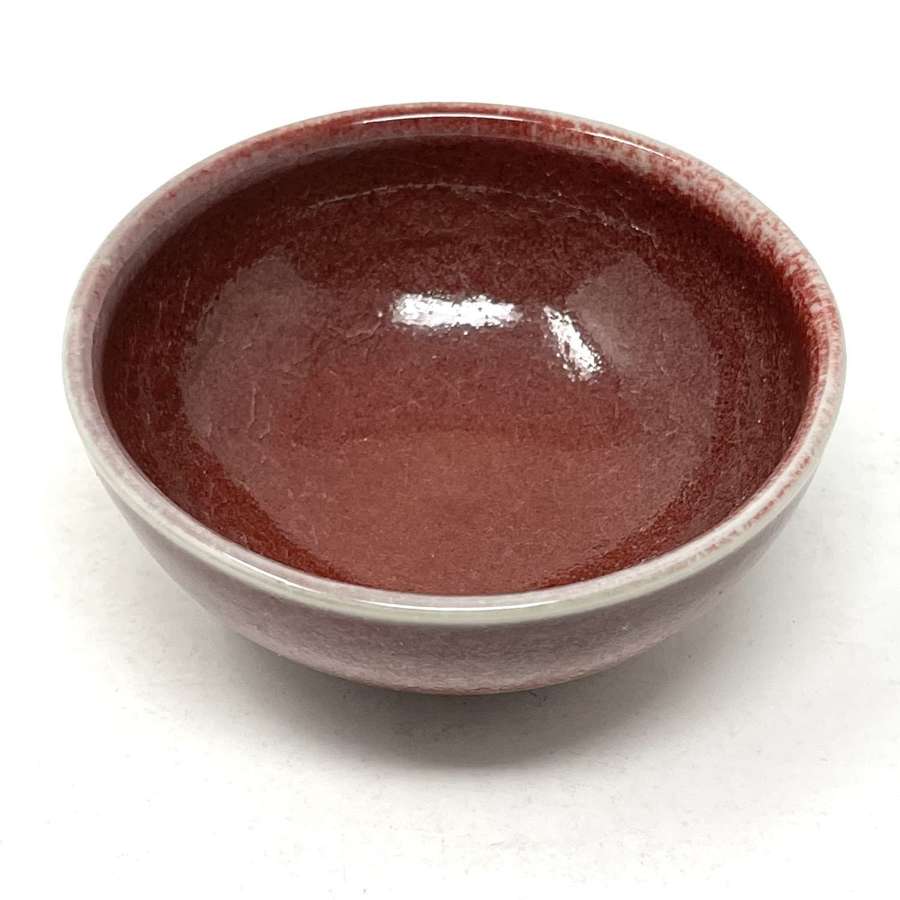 Diana Peyton small porcelain bowl in ox blood glaze England c1970s