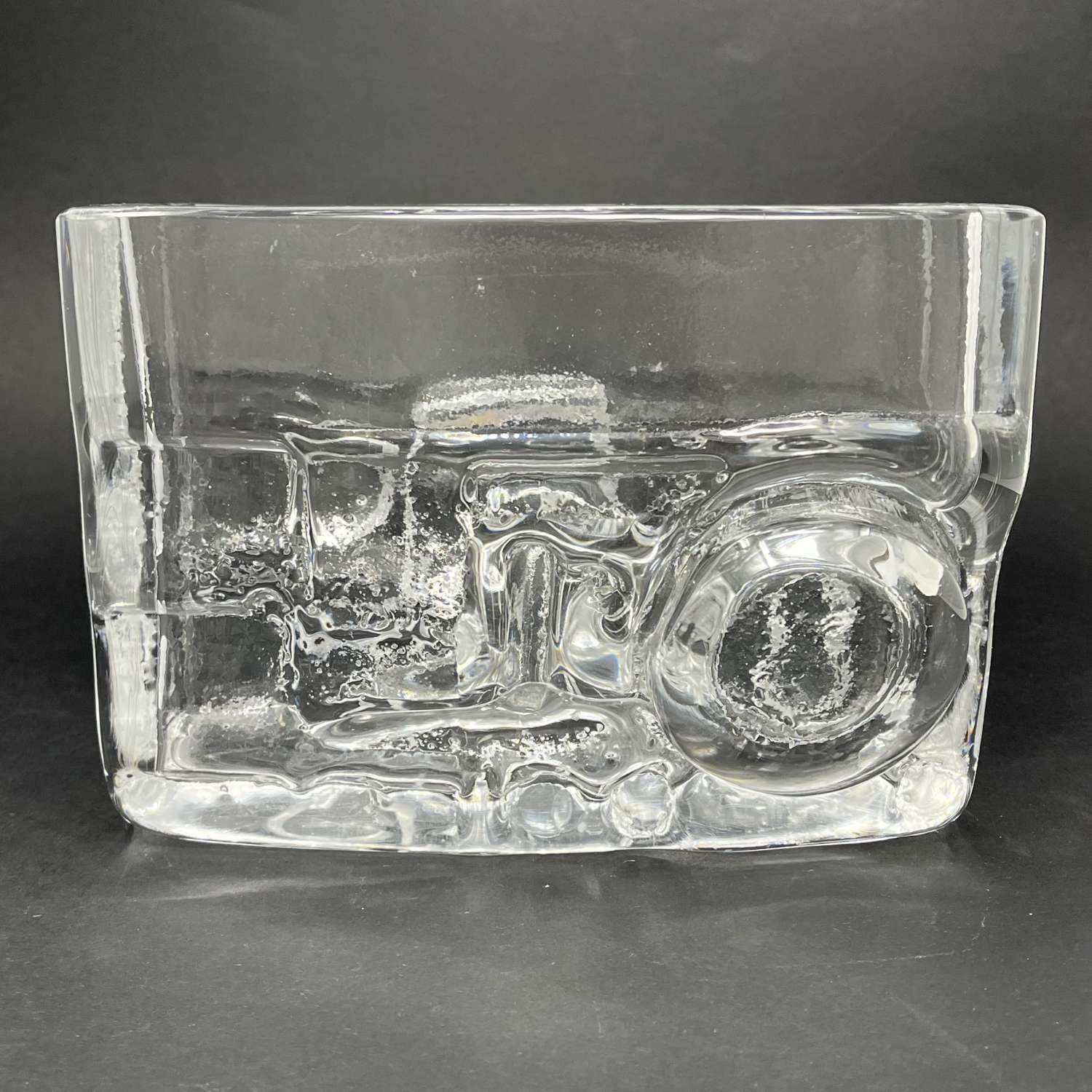 Peill and Putzler brutalist glass vase West Germany 1970s